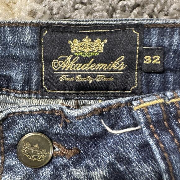 Akademiks New York Womens 32 Denim Jeans Embroidered Bling Sequins Stretch - Picture 2 of 8